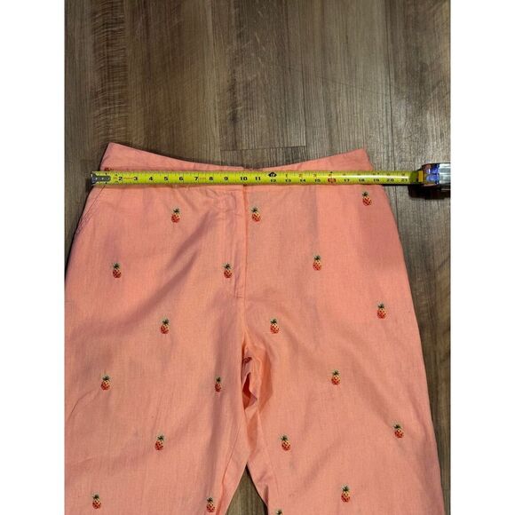 Sun Moda Resort Wear Capri Pants Coral Embroidered Pineapples  Sz XXL Summer - Picture 5 of 6